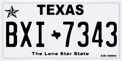 TX license plate BXI7343