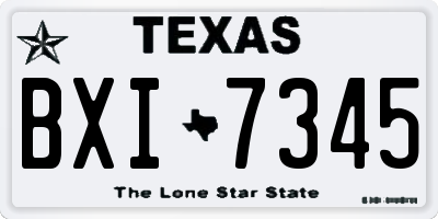 TX license plate BXI7345