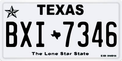 TX license plate BXI7346
