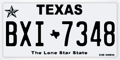 TX license plate BXI7348