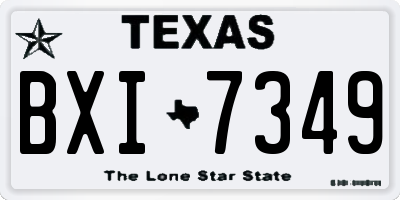 TX license plate BXI7349
