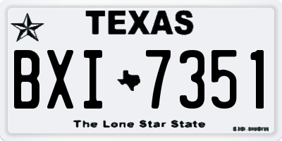 TX license plate BXI7351