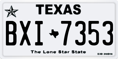 TX license plate BXI7353