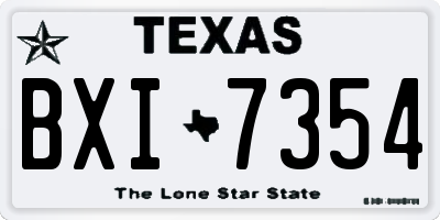 TX license plate BXI7354