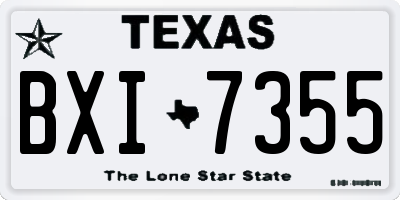 TX license plate BXI7355