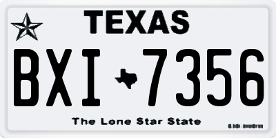 TX license plate BXI7356