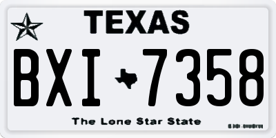 TX license plate BXI7358