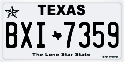 TX license plate BXI7359