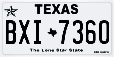 TX license plate BXI7360