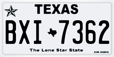 TX license plate BXI7362
