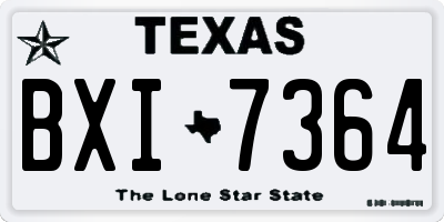 TX license plate BXI7364