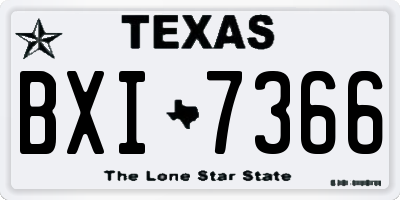 TX license plate BXI7366