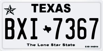 TX license plate BXI7367
