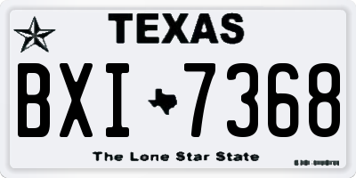 TX license plate BXI7368