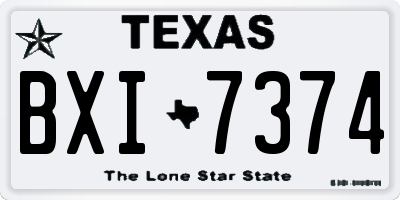 TX license plate BXI7374