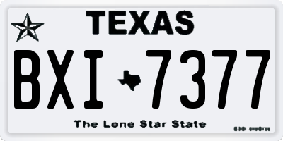 TX license plate BXI7377