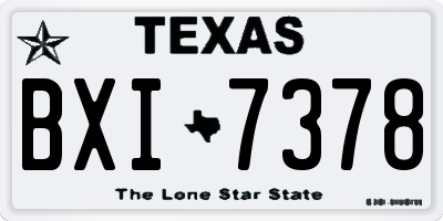 TX license plate BXI7378