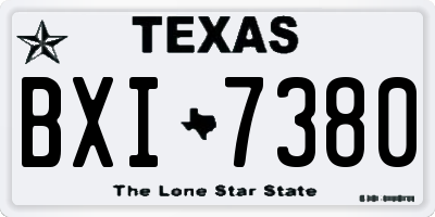 TX license plate BXI7380