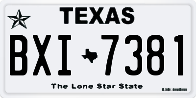 TX license plate BXI7381
