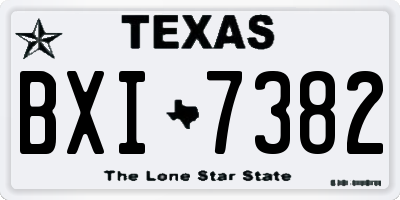 TX license plate BXI7382