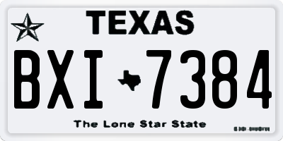 TX license plate BXI7384
