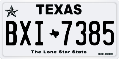 TX license plate BXI7385