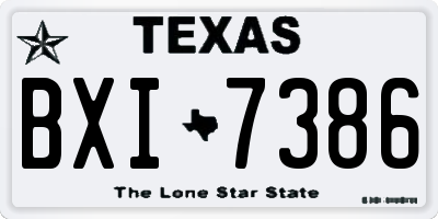 TX license plate BXI7386