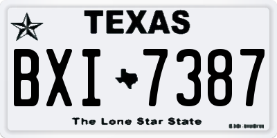 TX license plate BXI7387