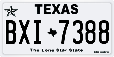 TX license plate BXI7388