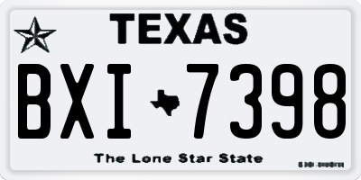 TX license plate BXI7398