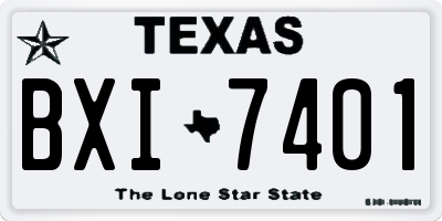 TX license plate BXI7401