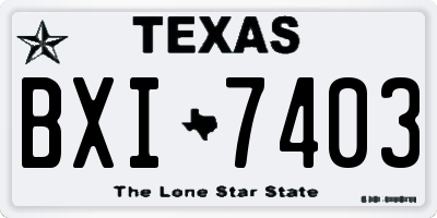 TX license plate BXI7403