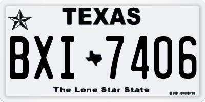 TX license plate BXI7406