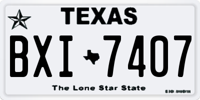 TX license plate BXI7407