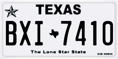 TX license plate BXI7410