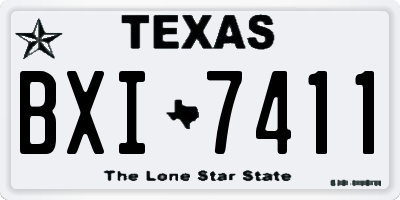 TX license plate BXI7411