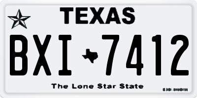TX license plate BXI7412