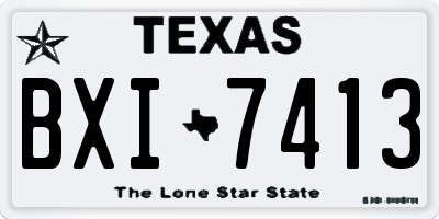 TX license plate BXI7413