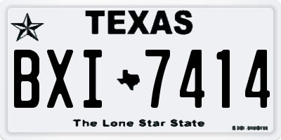 TX license plate BXI7414
