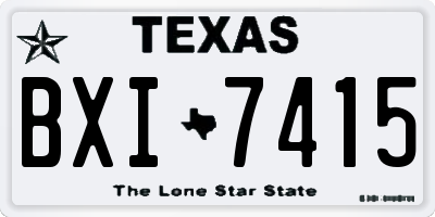 TX license plate BXI7415