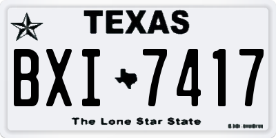 TX license plate BXI7417