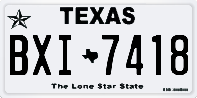 TX license plate BXI7418