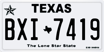 TX license plate BXI7419
