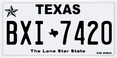 TX license plate BXI7420