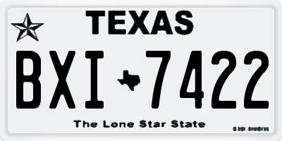 TX license plate BXI7422