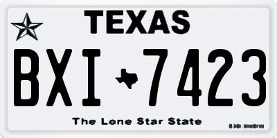 TX license plate BXI7423