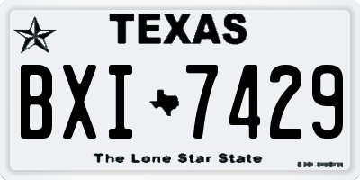 TX license plate BXI7429