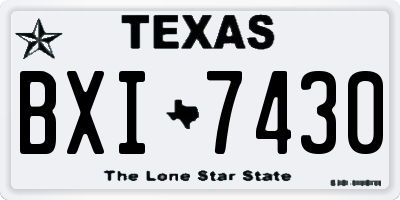 TX license plate BXI7430