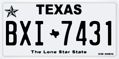 TX license plate BXI7431
