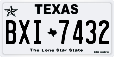 TX license plate BXI7432